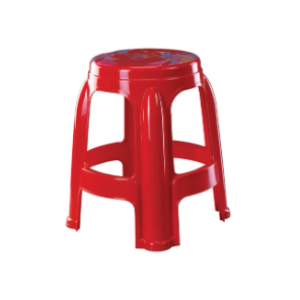 Round Stool High (Printed) - Red