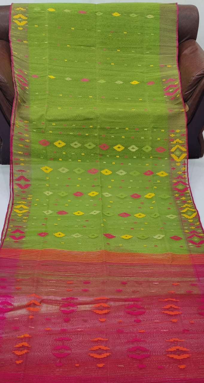 Jamdani Sharee Dark Green