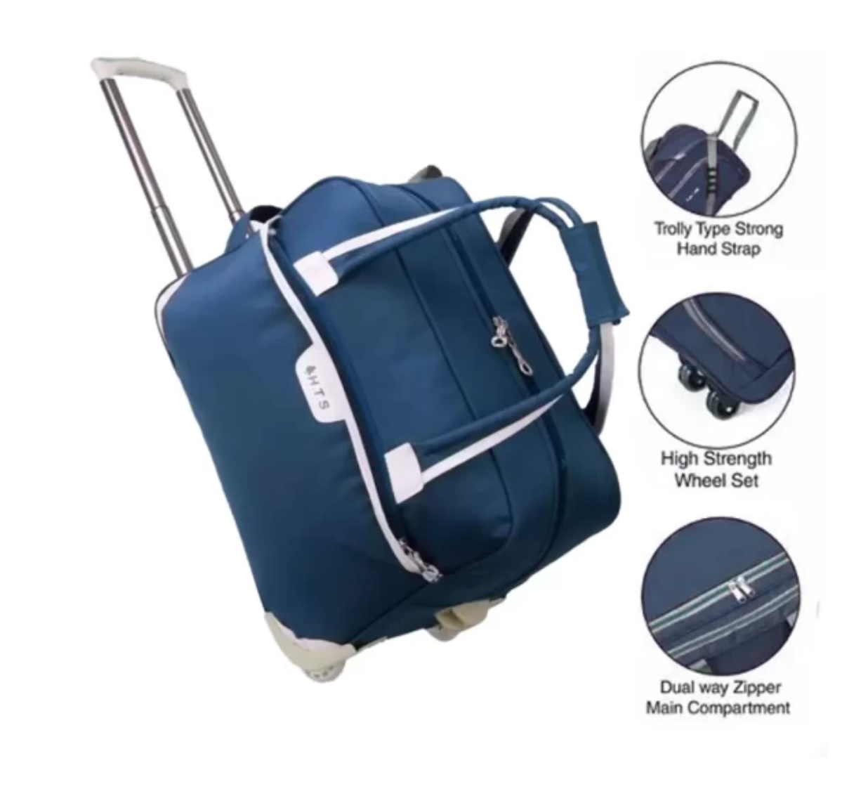 Travel Trolley Bag Large Bag H. T. S. High Quality Nylon Soft Febric 100 %Waterproof and Washable Long Lasting Use 24 inc