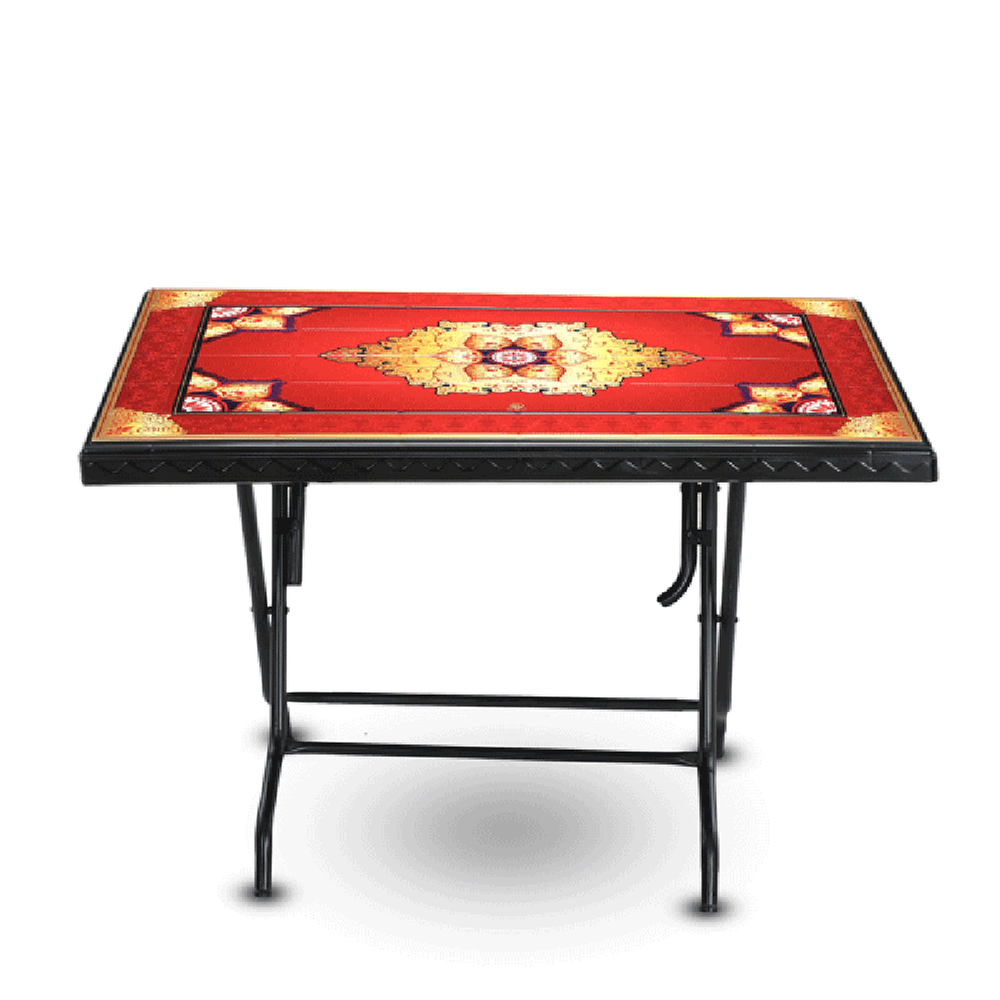 Deco Table 4 Seat S/L Print Maroon - Black