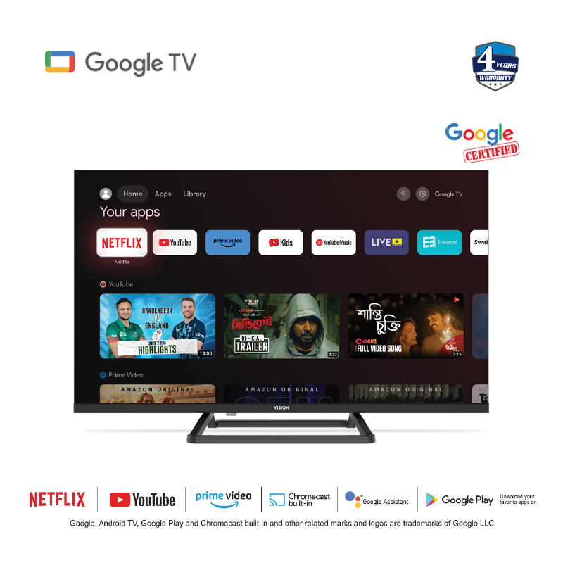 "VISION 32"" LED TV N10S Android Smart Infinity "