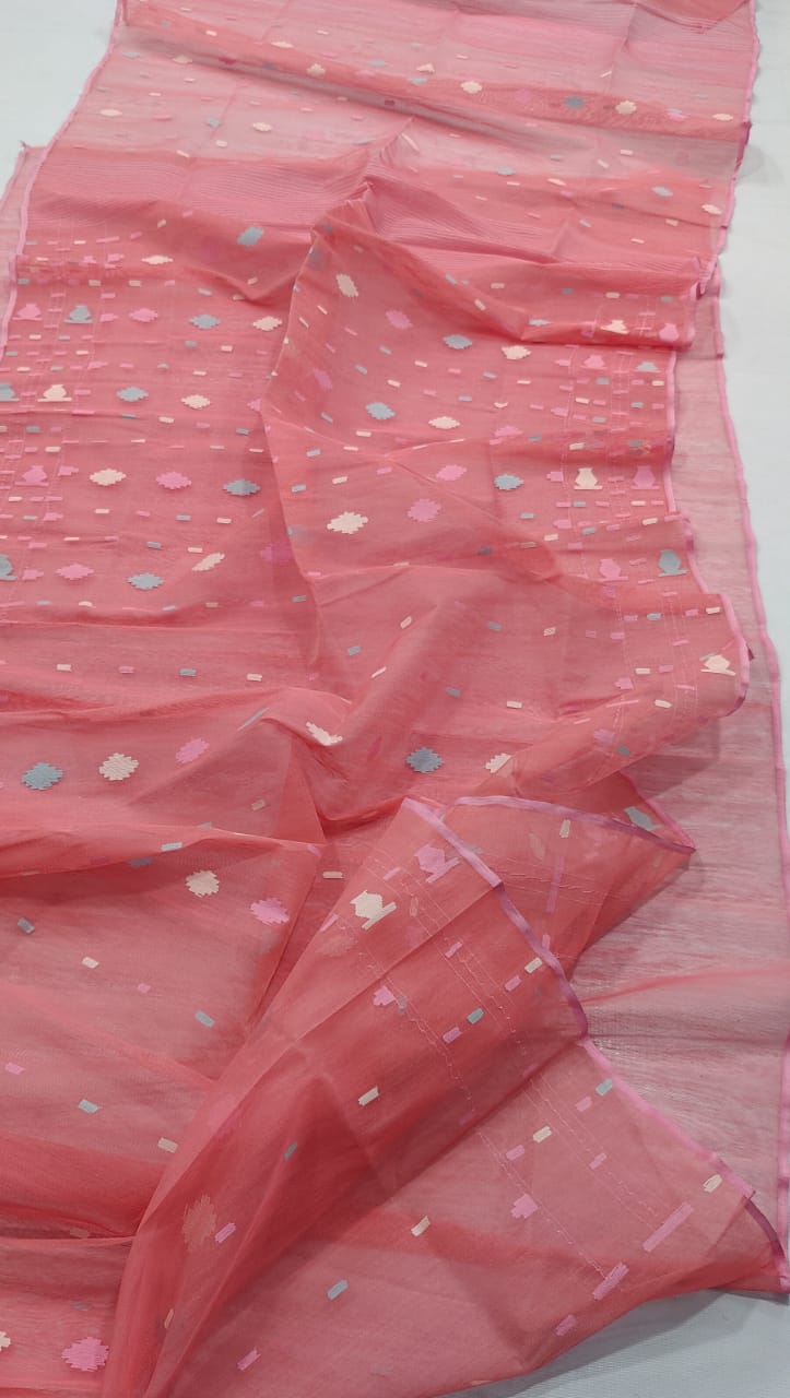 Jamdani Sharee Baby pink