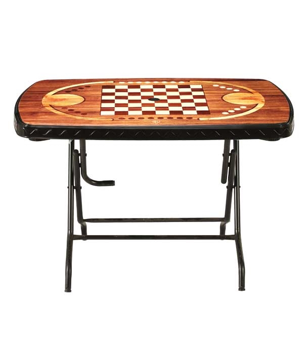 Dining Table 4 Seat Rtg S/L Print Chess - Black